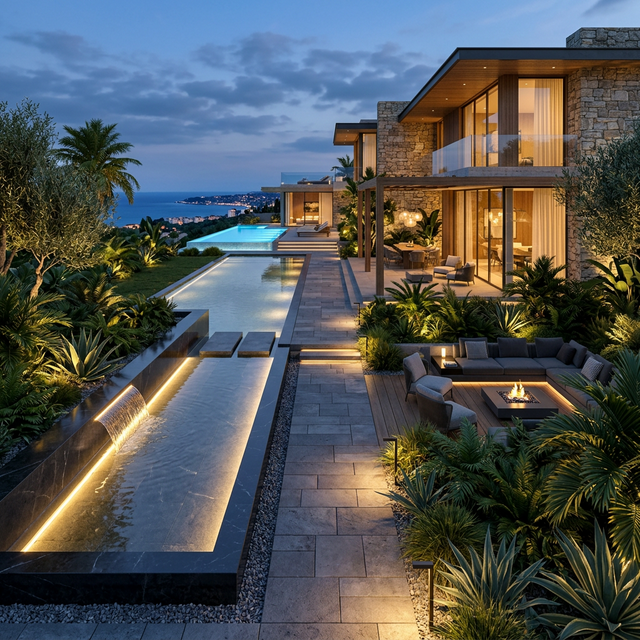 تصميم حديقة فاخرة